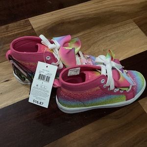 Brand New Jojo Siwa rainbow sequence high top tennis shoes